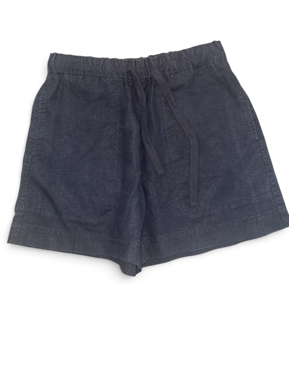 Vince Shorts Women Size 6 Black Hemp Pull On Drawstring Patch Pocket